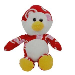 Kellytoy Valentines Day Penguin 10 in Plush Red Pink Candy Hearts Stuffed Animal